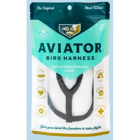 Harnais Pour Perruches Aviator - Petit/Noir